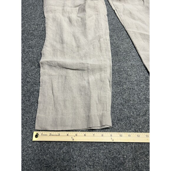 Eddie Bauer Linen Pants Men's Size 35x32 Beige Khaki Pleated Dress Slacks - Picture 7 of 8